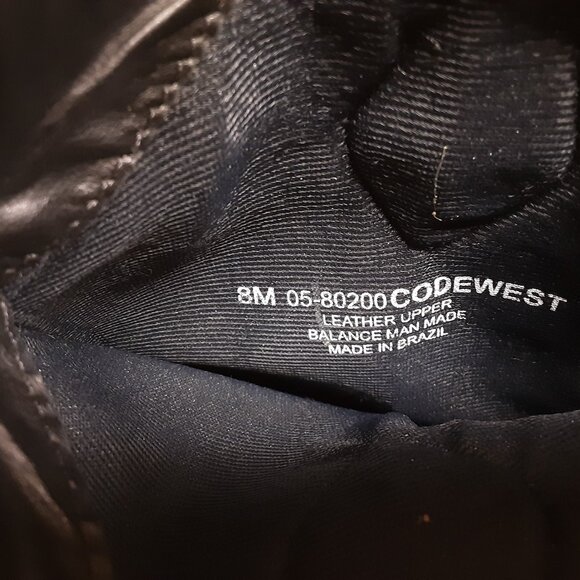 Vintage Black Western Mid-calf Boots by Codewest Size 8M Made in Brazil Cowgirl - Picture 6 of 6